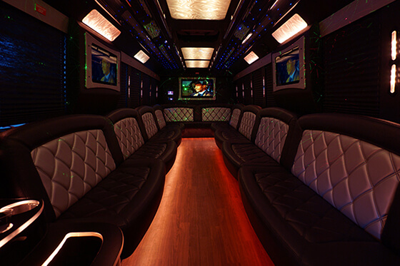 30 passenger party bus interior